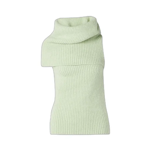 Draped Rib Knitted Turtleneck Sweater