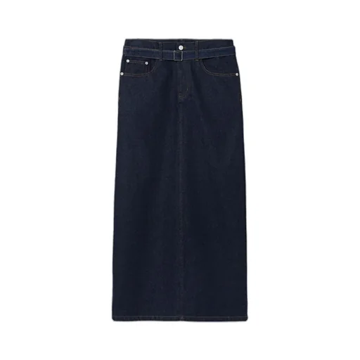Belted Denim Skirt