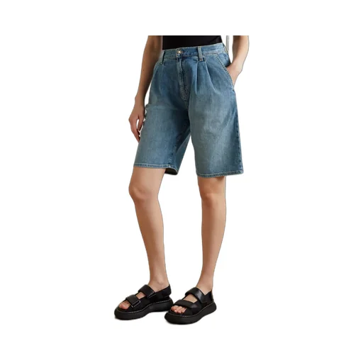 Julie's Pleated Denim Shorts
