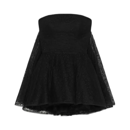 Mini Bustier Dress In Lace With Cape