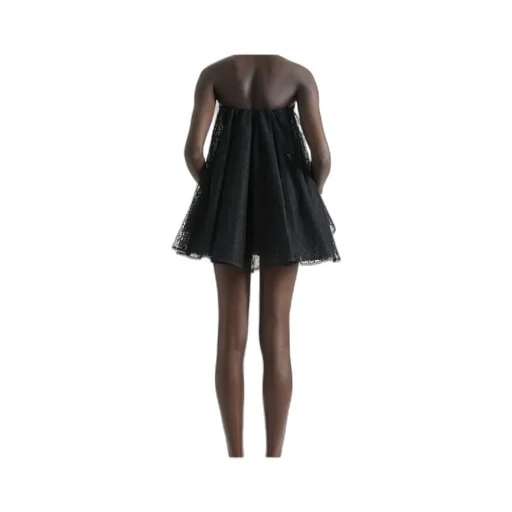 Mini Bustier Dress In Lace With Cape