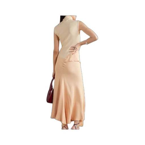 High Neck Sleeveless Dress