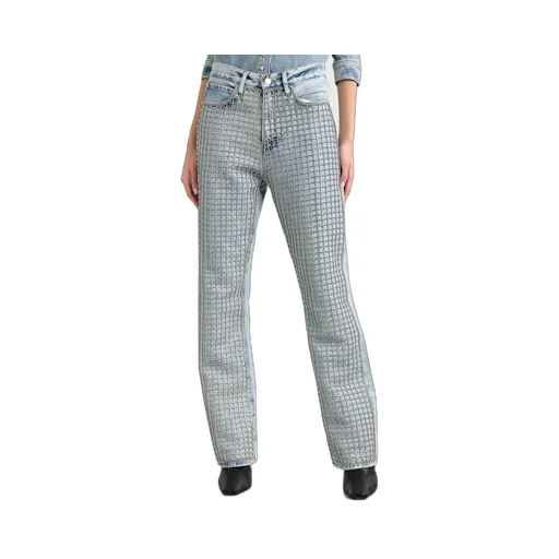 Crystal-Embellished High-Rise Jeans