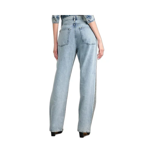 Crystal-Embellished High-Rise Jeans