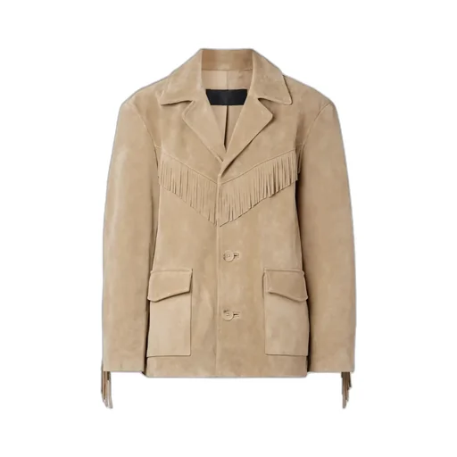Coline Fringed Oversized Suede Jacket