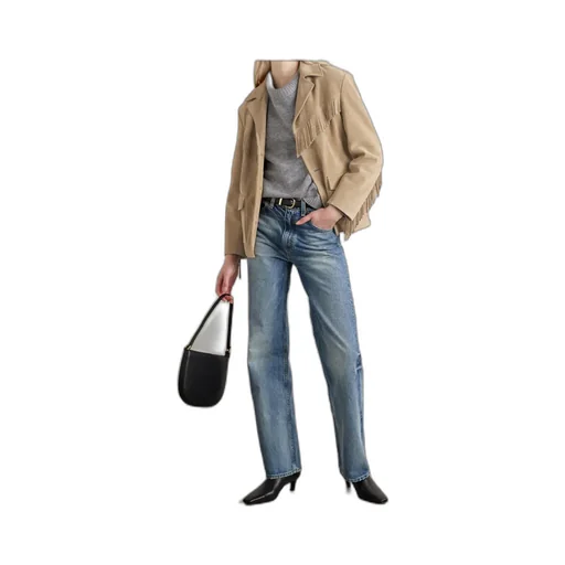 Coline Fringed Oversized Suede Jacket