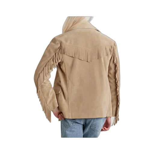 Coline Fringed Oversized Suede Jacket