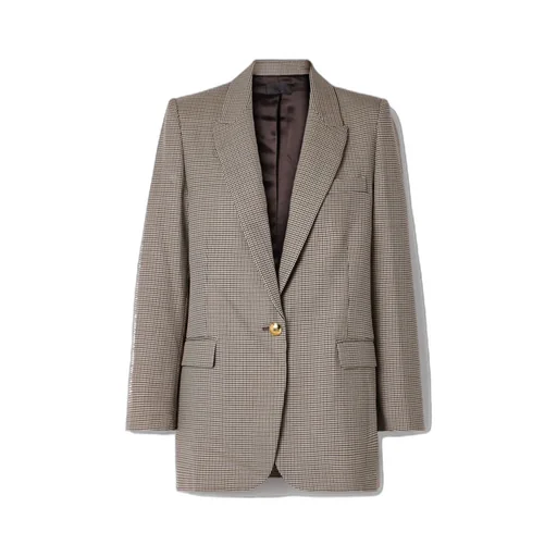 Houndstooth Single-Breasted Suit Jacket