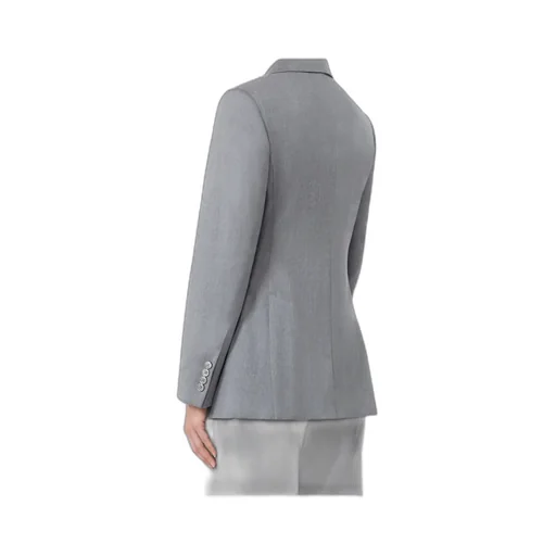 Double-Breasted Wool Twill Blazer - Medium Grey