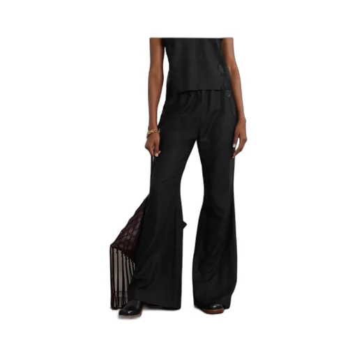 Enrica Lace-Trimmed Wide-Leg Pants