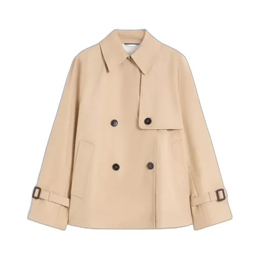 Short Waterproof Twill Trench Coat