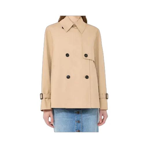 Short Waterproof Twill Trench Coat