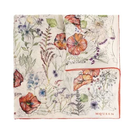 Alexander Mcqueen Floral Print Scarf