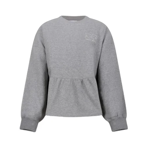 Ganni Peplum Hem Crewneck Sweatshirt