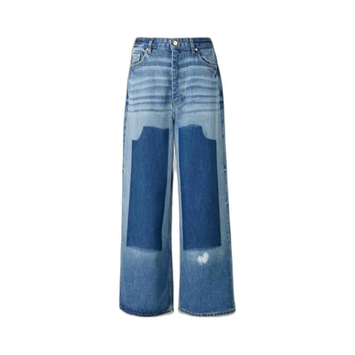 Ganni Fadded Effect Wide Leg Jeans