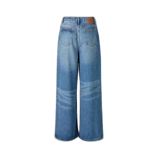 Ganni Fadded Effect Wide Leg Jeans