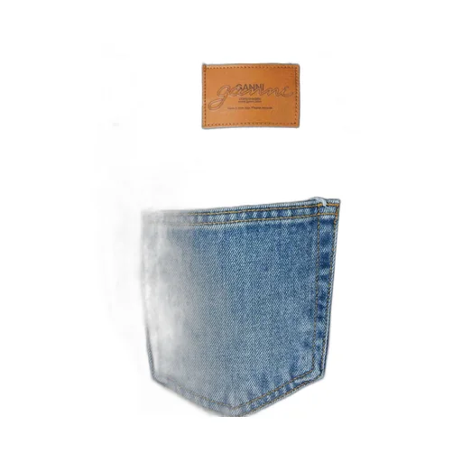 Ganni Fadded Effect Wide Leg Jeans
