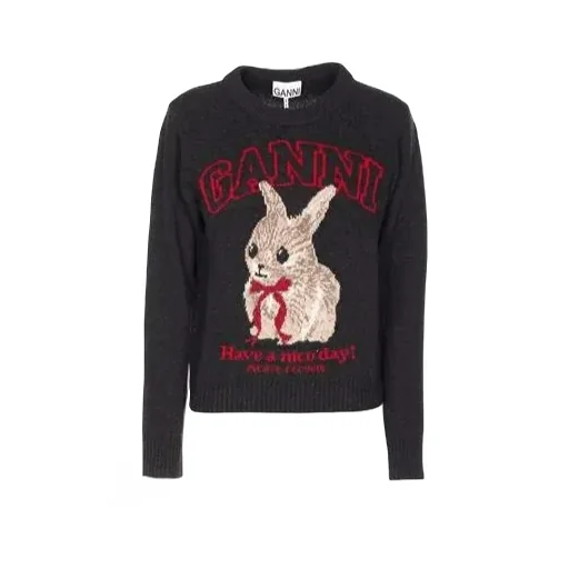 Ganni Graphic Knitted Sweater