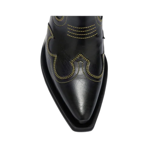 Ganni Low Shaft Embroidered Western Boots