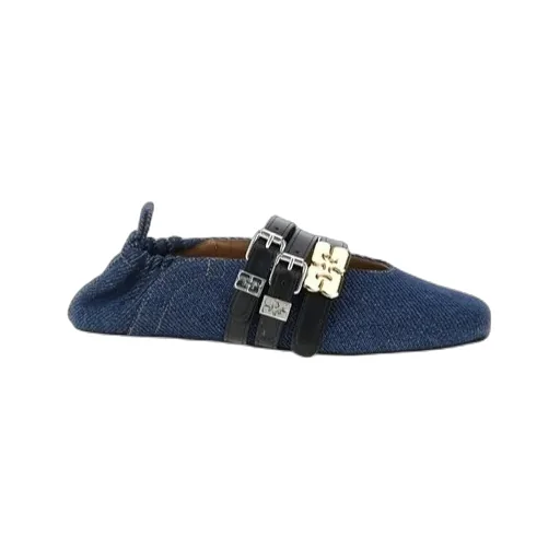 Ganni Sue Triple Denim Ballerinas