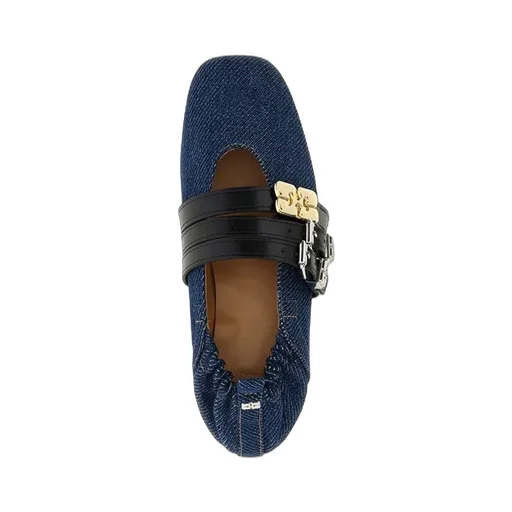 Ganni Sue Triple Denim Ballerinas