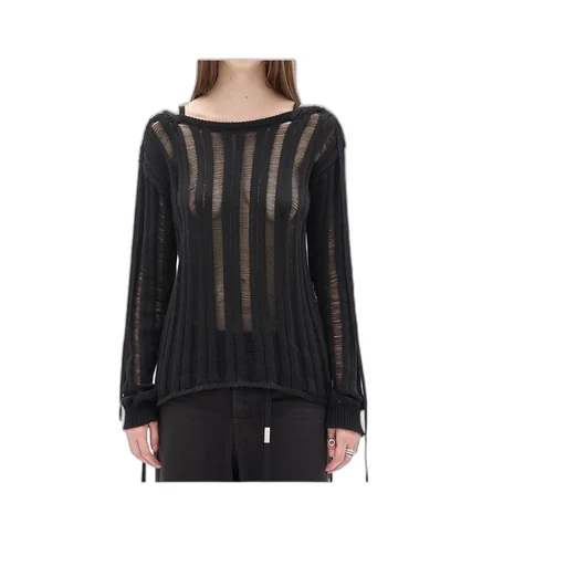 Ribbon-Decorated Tie Sweater