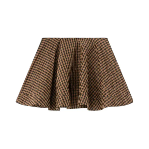 Ganni Crinkled Check Mini Circle Skirt