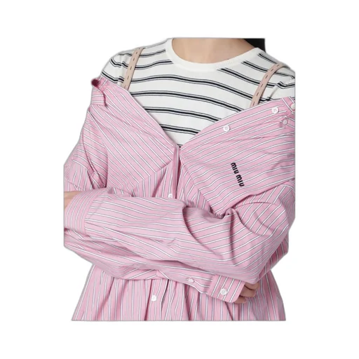 Striped Poplin Dress