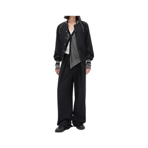 Wide-Leg Pleated Casual Pants