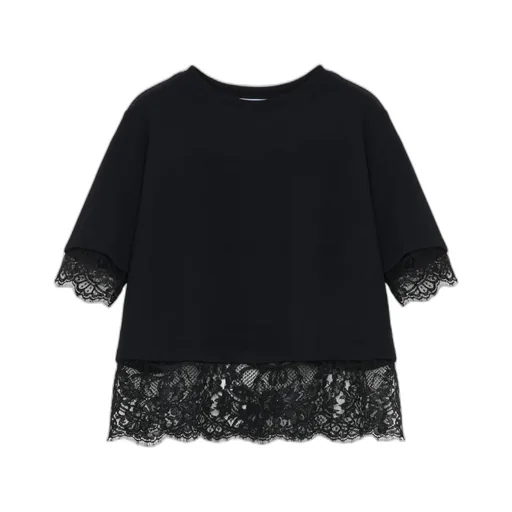Alexander Mcqueen Lace Detailed T-Shirt