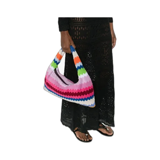 Zigzag Handle Tote Bag