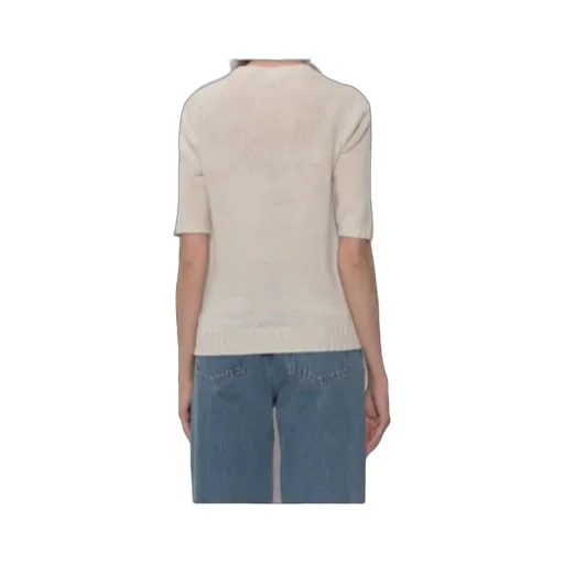 Crew Neck Short-Sleeved Knit Sweater
