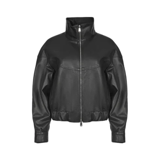 Dondup High Collar Leather Jacket