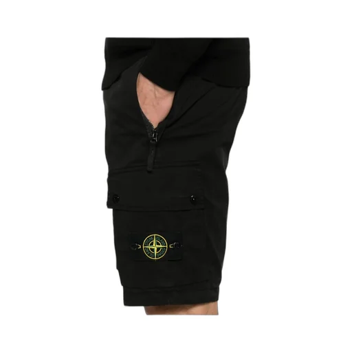 Stone Island Logo Patch Cargo Shorts