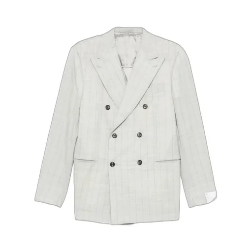 Norma Double-Breasted Check-Pattern Suit