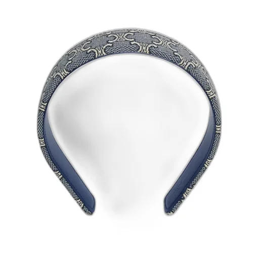 Celine Jacquard Triomphe Headband In Cotton, Polyamide, Polyester And Calfskin
