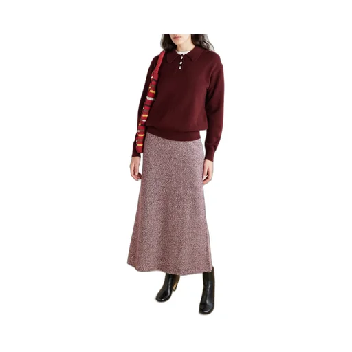 Marl Cashmere Midi Skirt