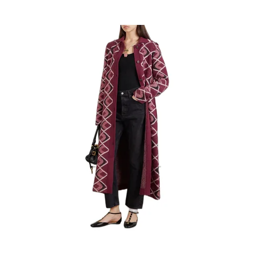 Jacquard Long Knit Cardigan