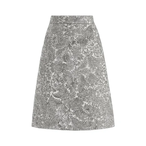 Floral Jacquard Midi Skirt