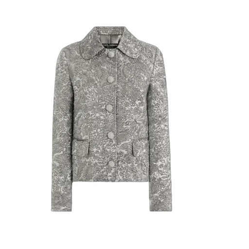 Floral Jacquard Single-Breasted Jacket