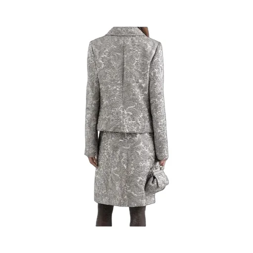 Floral Jacquard Single-Breasted Jacket