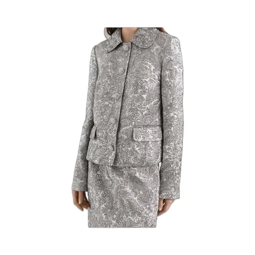 Floral Jacquard Single-Breasted Jacket