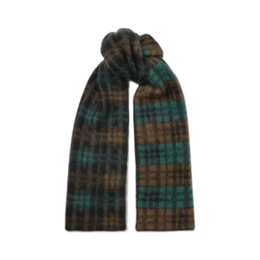 Checked Mohair-Blend Scarf