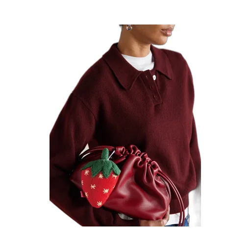 Strawberry Crocheted Cashmere Keychain