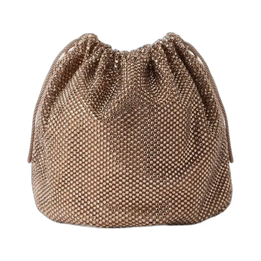 Crystal-Embellished Mesh Pouch