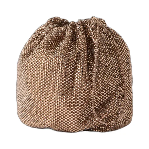 Crystal-Embellished Mesh Pouch
