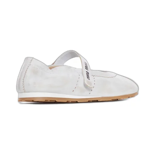 Miu Miu Round-Toe Strap Ballet Flats