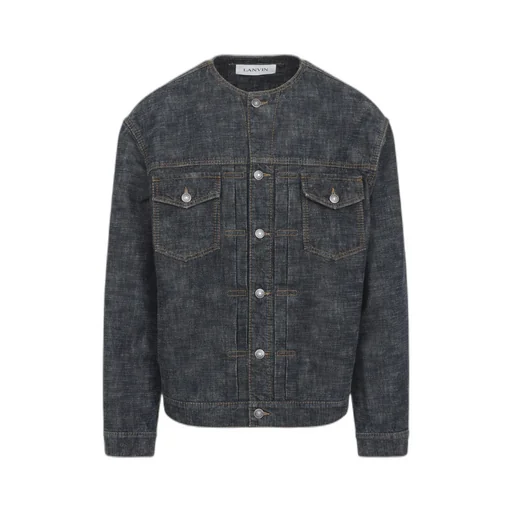 Lanvin Crewneck Buttoned Denim Jacket