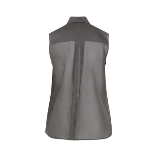 Draped-Detail Sleeveless Blouse