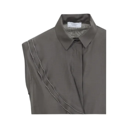 Draped-Detail Sleeveless Blouse
